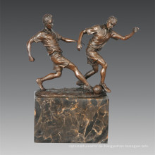 Sport Statue Fußball 2 Spieler Bronze Skulptur, Milo TPE-768